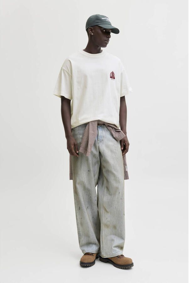 JACK & JONES ORIGINALS relaxed T-shirt met backprint ecru - Foto 3