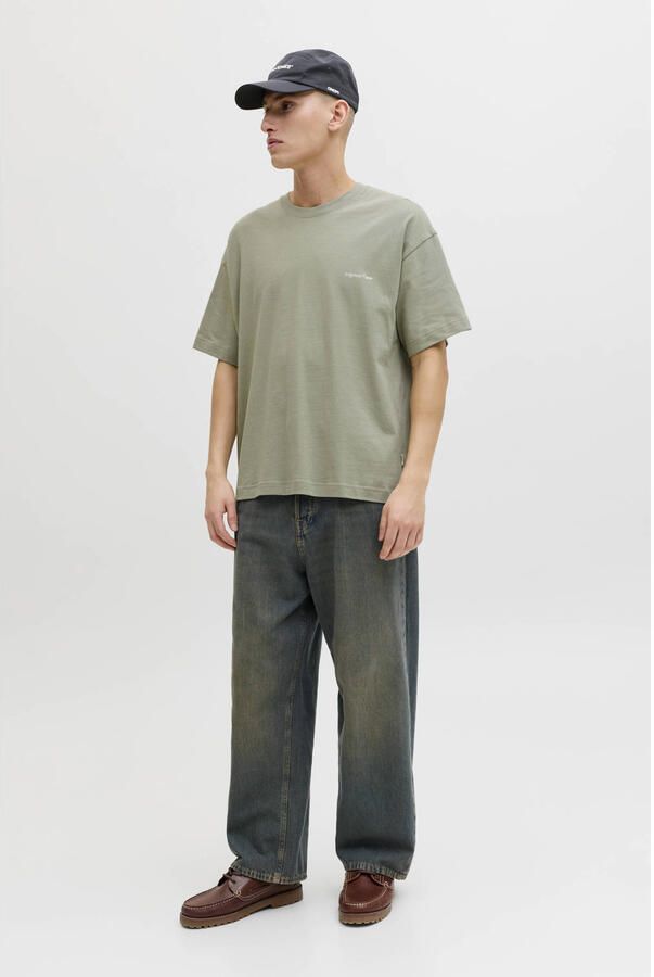 JACK & JONES ORIGINALS relaxed T-shirt met backprint groen - Foto 2