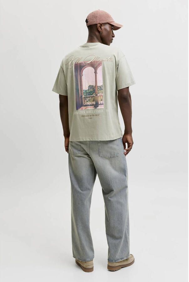 JACK & JONES ORIGINALS relaxed T-shirt met backprint groen - Foto 2