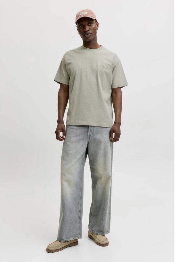 JACK & JONES ORIGINALS relaxed T-shirt met backprint groen - Foto 3