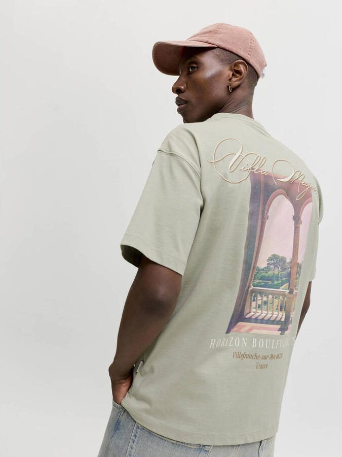 JACK & JONES ORIGINALS relaxed T-shirt met backprint groen - Foto 2