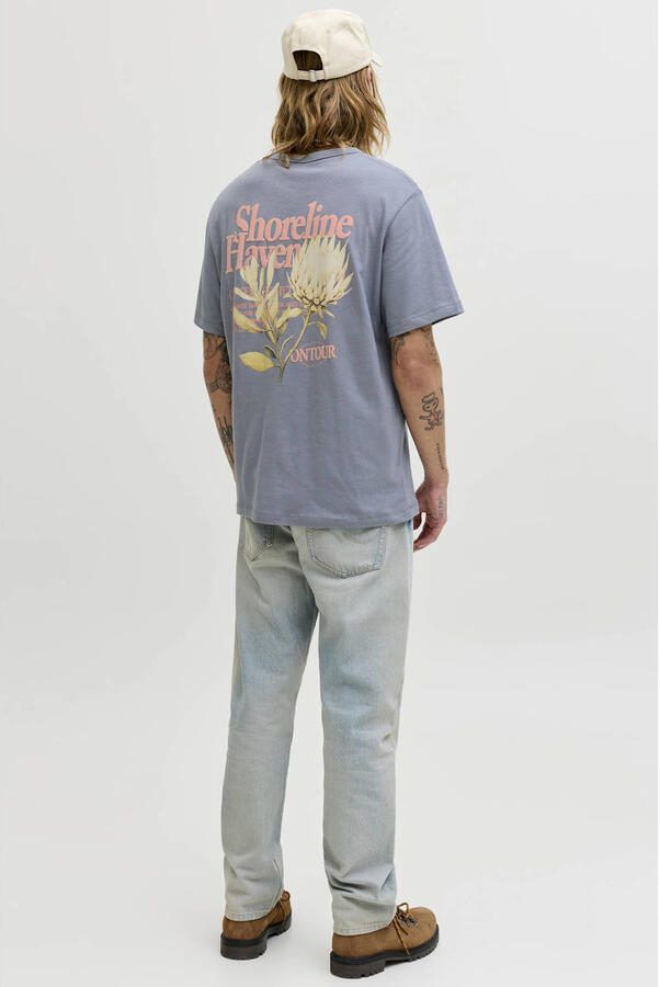 JACK & JONES ORIGINALS relaxed T-shirt met backprint lavendel - Foto 3