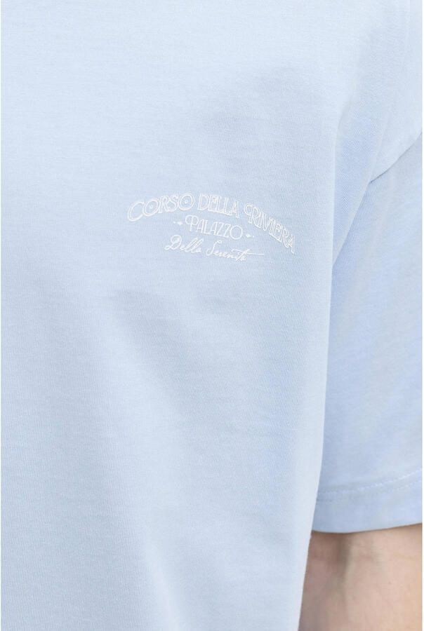 JACK & JONES ORIGINALS relaxed T-shirt met backprint lichtblauw - Foto 2