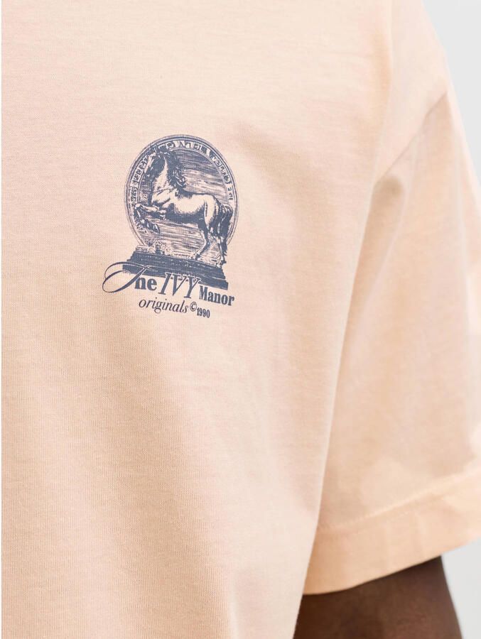 JACK & JONES ORIGINALS relaxed T-shirt met backprint roze - Foto 2