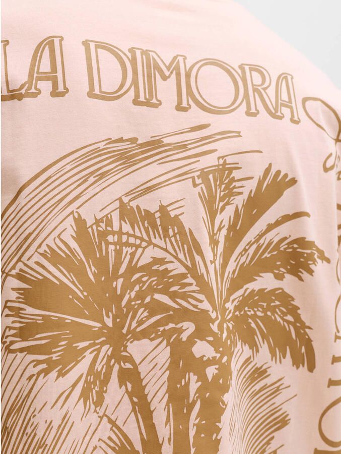JACK & JONES ORIGINALS relaxed T-shirt met backprint roze - Foto 2