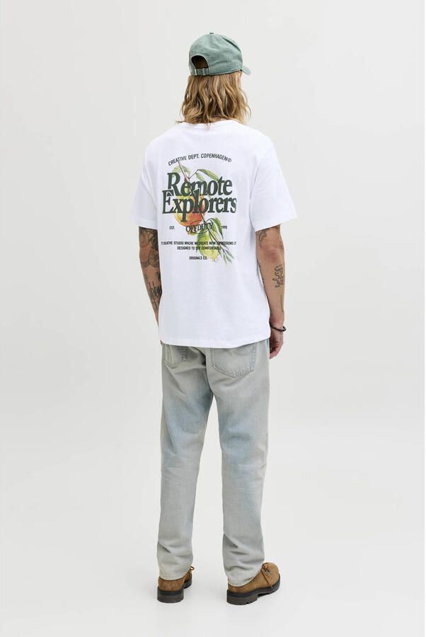 JACK & JONES ORIGINALS relaxed T-shirt met backprint wit - Foto 2