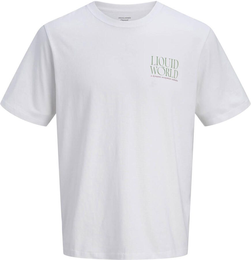 JACK & JONES ORIGINALS relaxed T-shirt met backprint wit