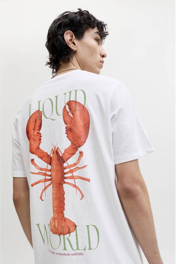 JACK & JONES ORIGINALS relaxed T-shirt met backprint wit - Foto 3