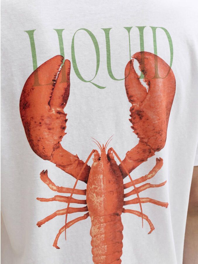 JACK & JONES ORIGINALS relaxed T-shirt met backprint wit - Foto 2