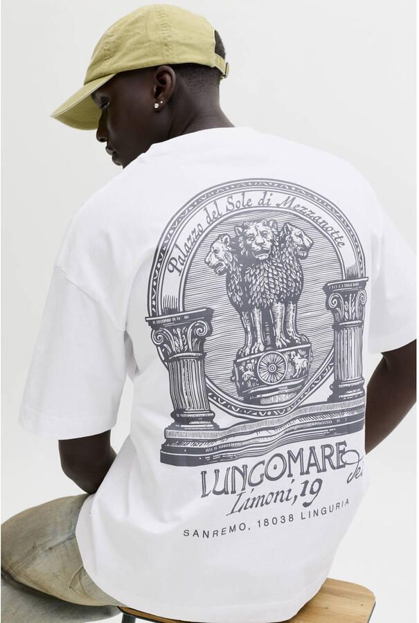JACK & JONES ORIGINALS relaxed T-shirt met backprint wit - Foto 2
