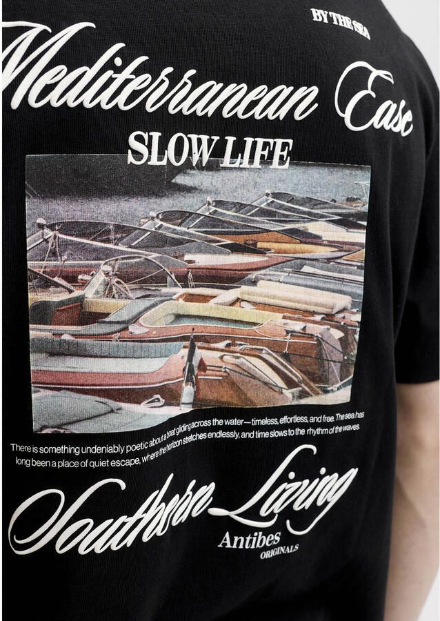 JACK & JONES ORIGINALS relaxed T-shirt met backprint zwart - Foto 2