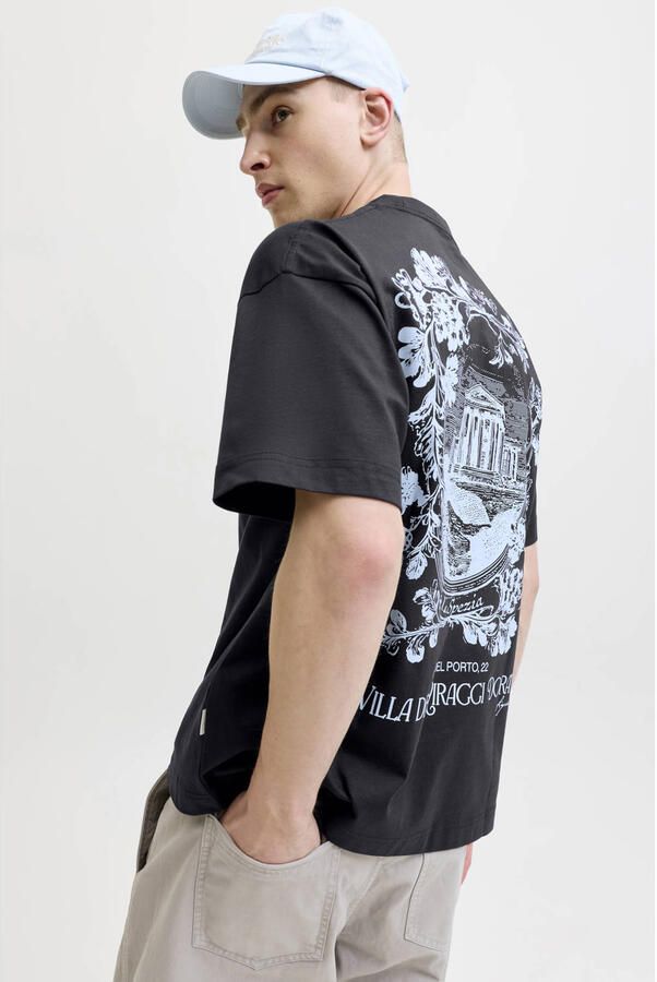 JACK & JONES ORIGINALS relaxed T-shirt met backprint zwart - Foto 2