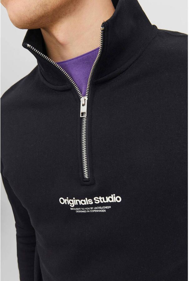 JACK & JONES ORIGINALS sweater JORVESTERBRO met printopdruk zwart