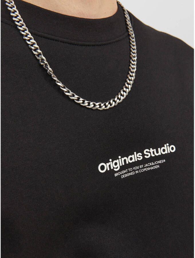 JACK & JONES ORIGINALS sweater JORVESTERBRO met printopdruk zwart