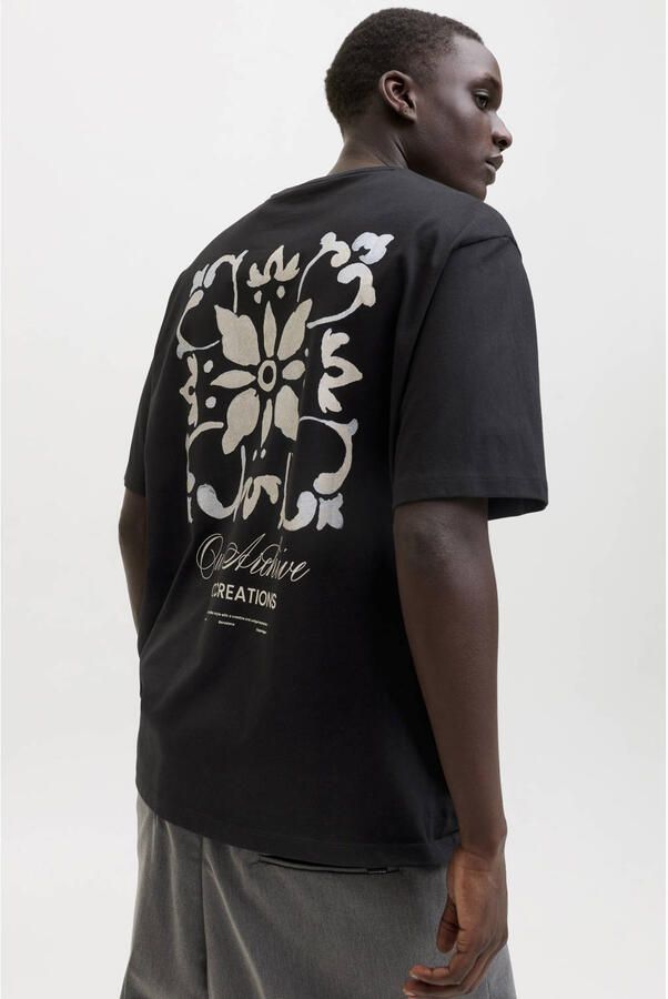 JACK & JONES oversized T-shirt met backprint zwart - Foto 3