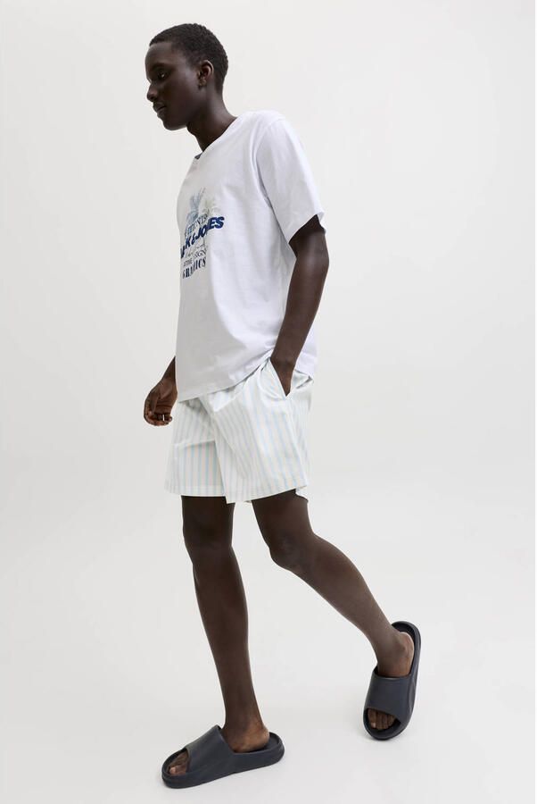 JACK & JONES PANTS STUDIO gestreepte zwemshort lichtblauw ecru - Foto 2