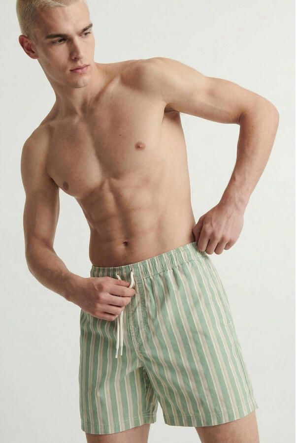 JACK & JONES PANTS STUDIO gestreepte zwemshort lichtgroen