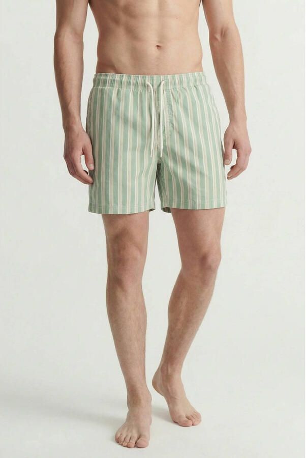 JACK & JONES PANTS STUDIO gestreepte zwemshort lichtgroen - Foto 3
