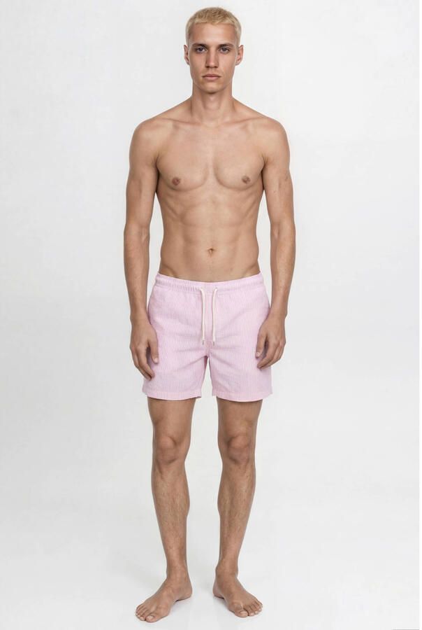 Jack & jones Zwembroek van seersucker met elastische band model 'MAUI OCEAN'