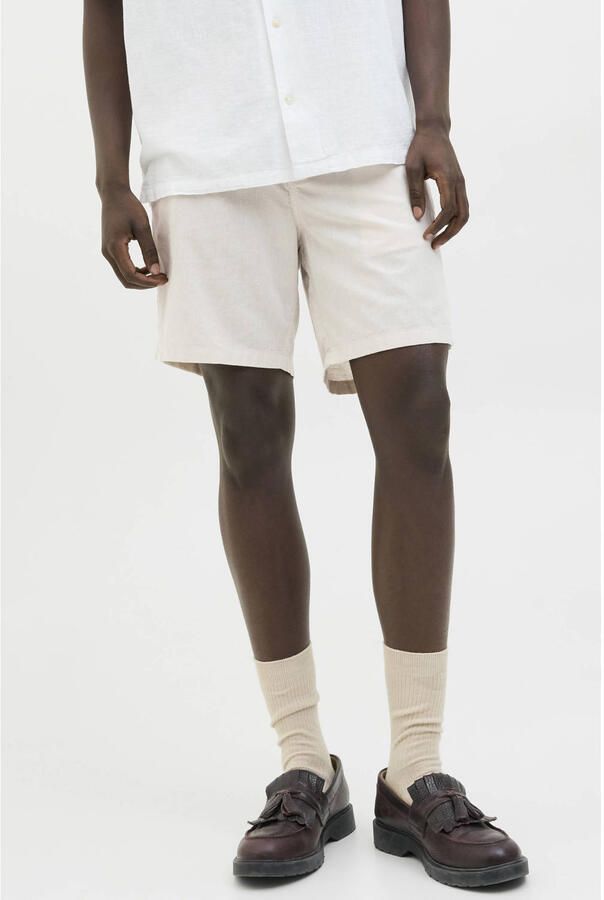 JACK & JONES PANTS STUDIO JPSTACE relaxed chino short met linnen ecru - Foto 2