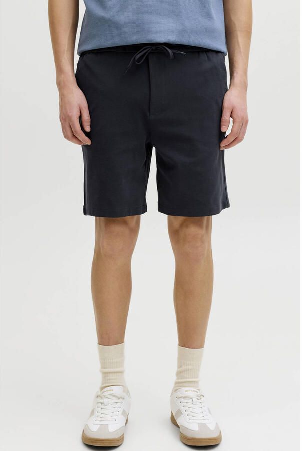 JACK & JONES PANTS STUDIO JPSTACE tapered casual short donkerblauw