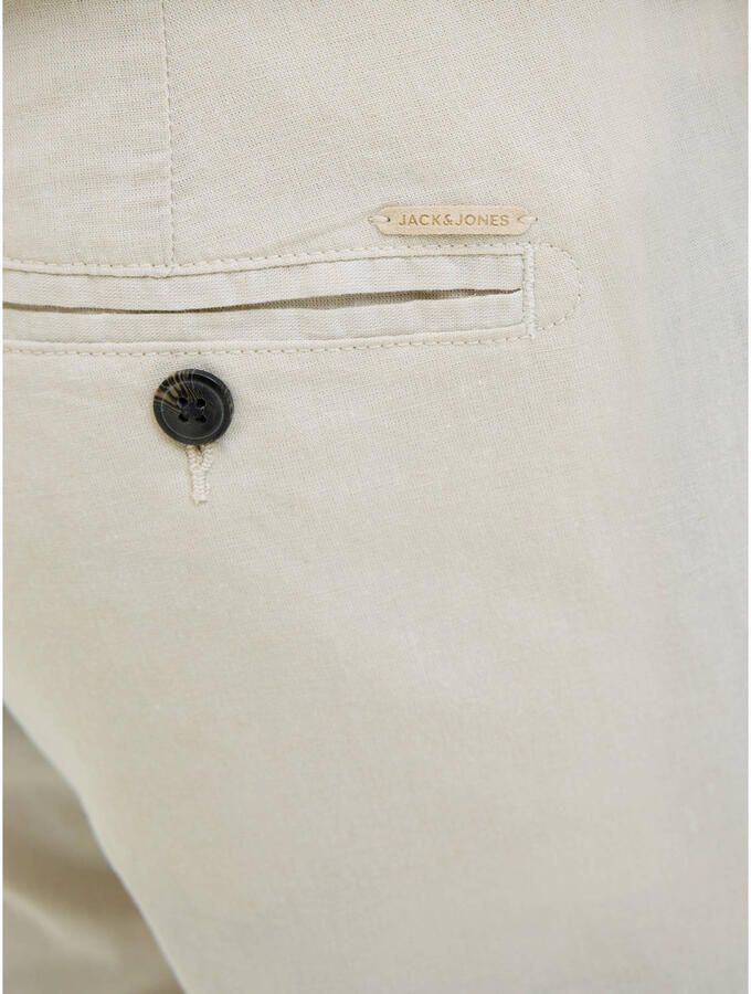 JACK & JONES PANTS STUDIO JPSTACE tapered chino met linnen beige - Foto 2