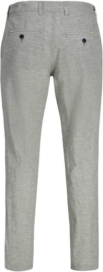 JACK & JONES PANTS STUDIO JPSTACE tapered chino met linnen grijsgroen - Foto 2