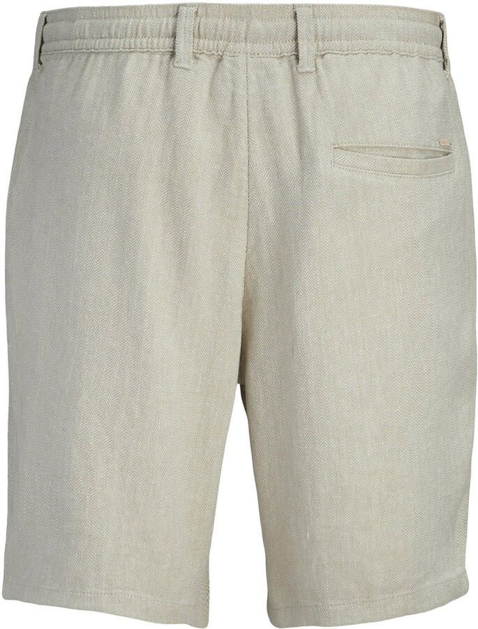 JACK & JONES PANTS STUDIO JPSTACE tapered chino short met linnen beige - Foto 2