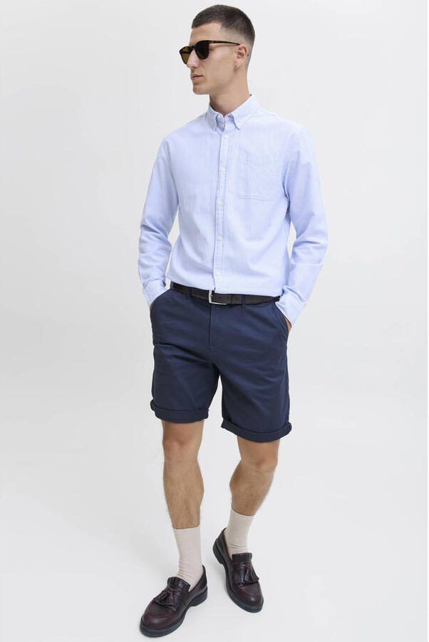 JACK & JONES PANTS STUDIO regular fit chino short JPSTBOWIE navy blazer - Foto 4