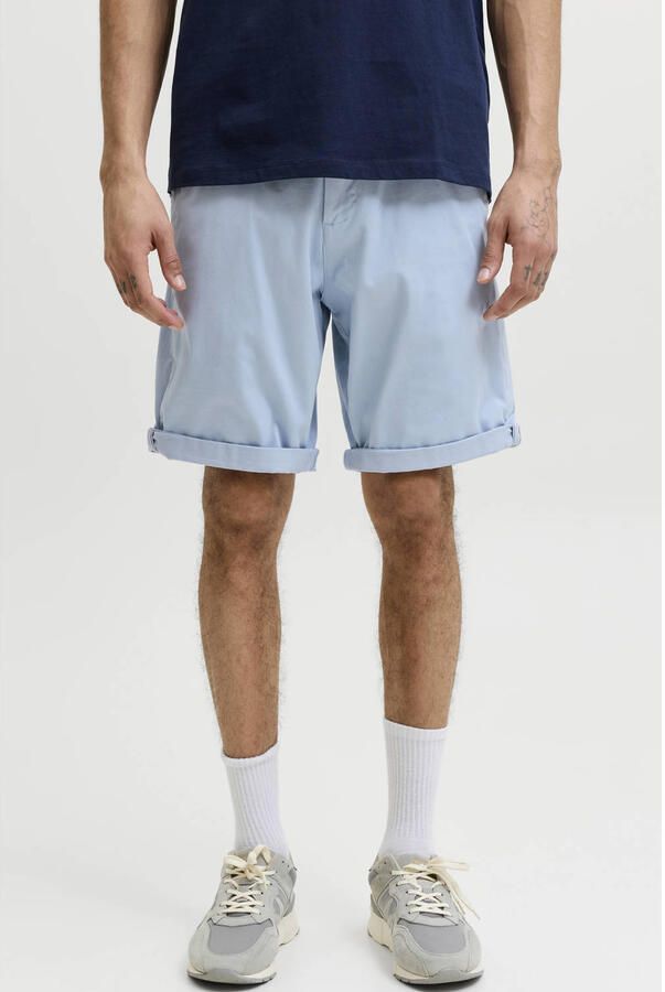 JACK & JONES PANTS STUDIO JPSTBOWIE regular chino short lichtblauw