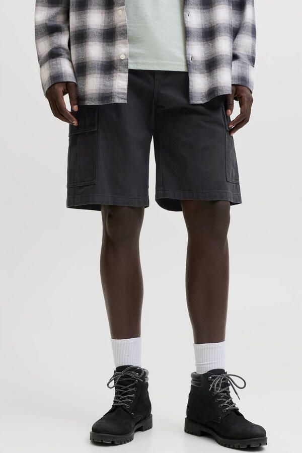JACK & JONES PANTS STUDIO JPSTCOLE relaxed cargo short zwart