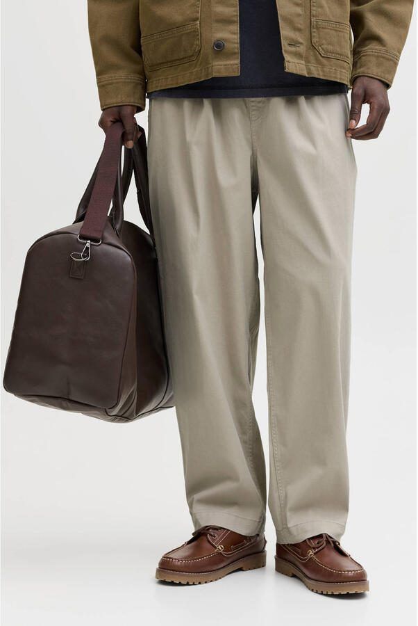 JACK & JONES PANTS STUDIO JPSTEVAN barrel casual broek beige