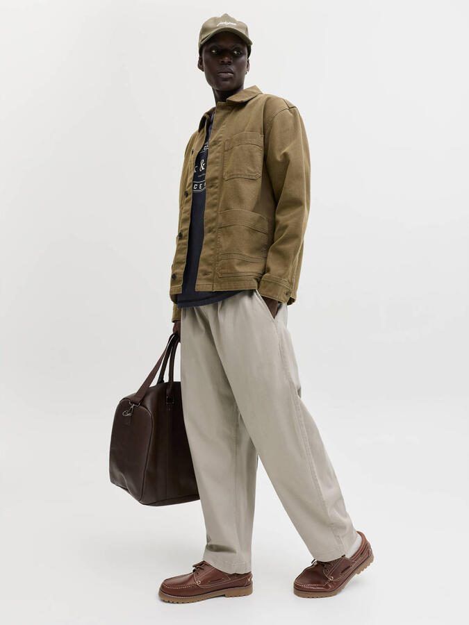 JACK & JONES PANTS STUDIO JPSTEVAN barrel casual broek beige - Foto 2