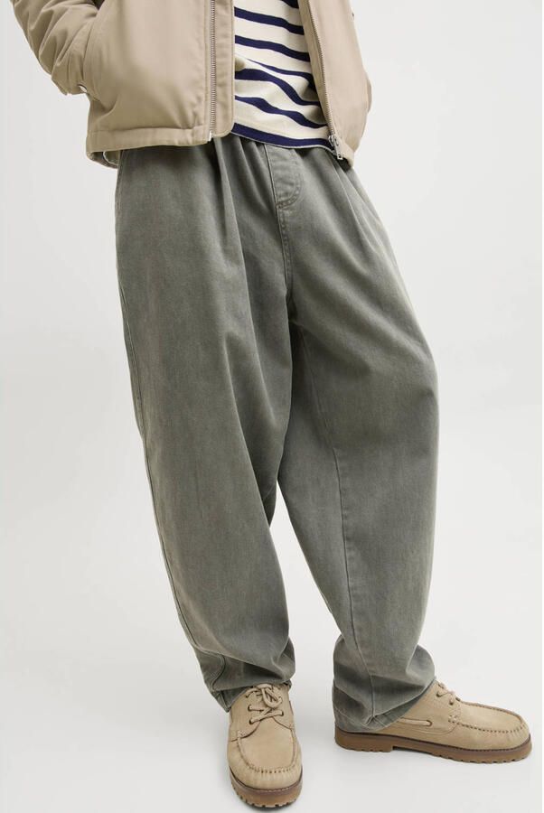JACK & JONES PANTS STUDIO JPSTEVAN barrel casual broek groen