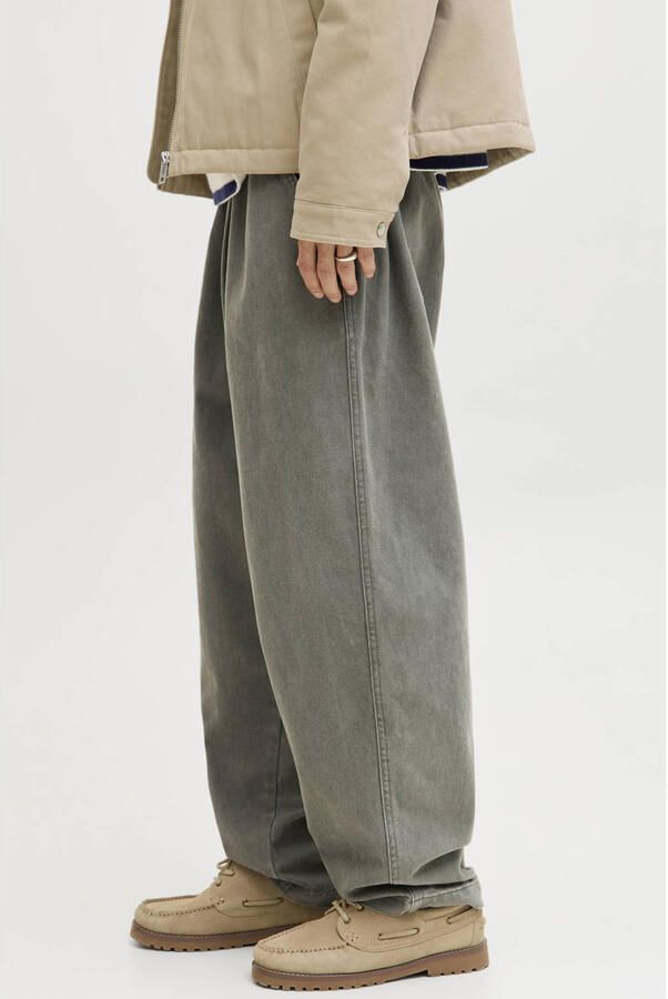 JACK & JONES PANTS STUDIO JPSTEVAN barrel casual broek groen - Foto 2
