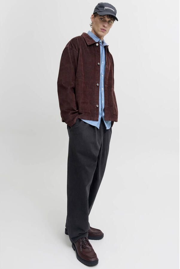 JACK & JONES PANTS STUDIO JPSTEVAN barrel casual broek zwart - Foto 2