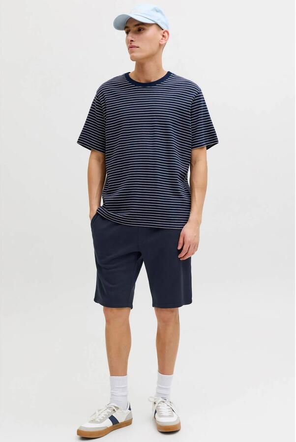 JACK & JONES PANTS STUDIO JPSTGORDON BRADLEY regular sweatshort donkerblauw