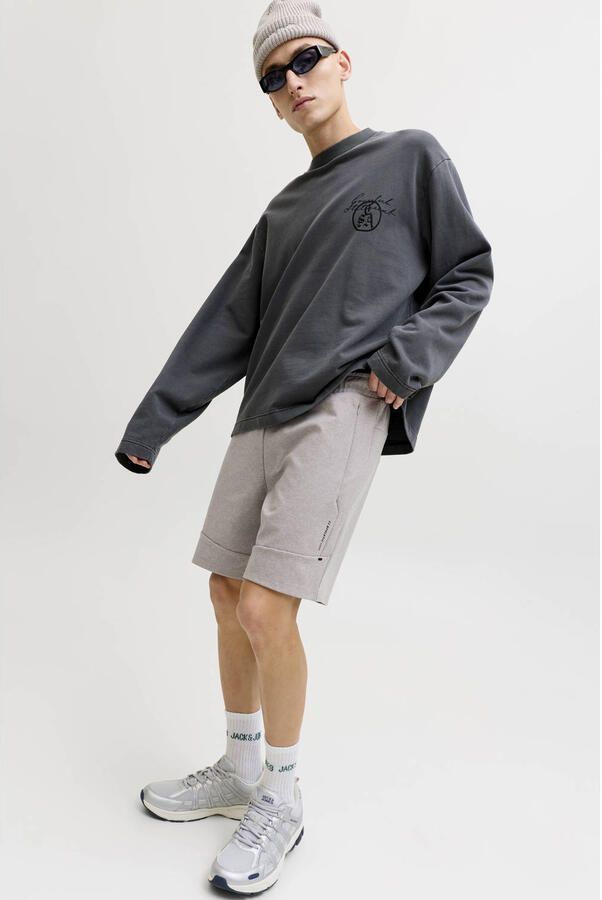 JACK & JONES PANTS STUDIO JPSTGORDON regular sweatshort grijs - Foto 2