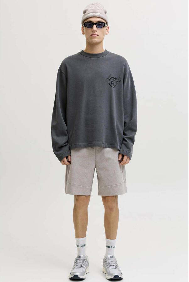 JACK & JONES PANTS STUDIO JPSTGORDON regular sweatshort grijs - Foto 3
