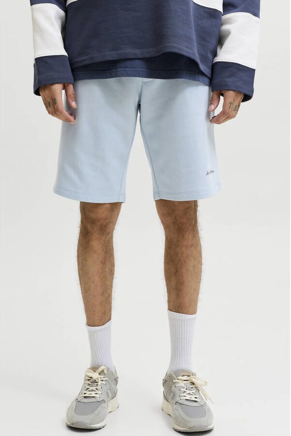 JACK & JONES PANTS STUDIO JPSTGORDON regular sweatshort lichtblauw