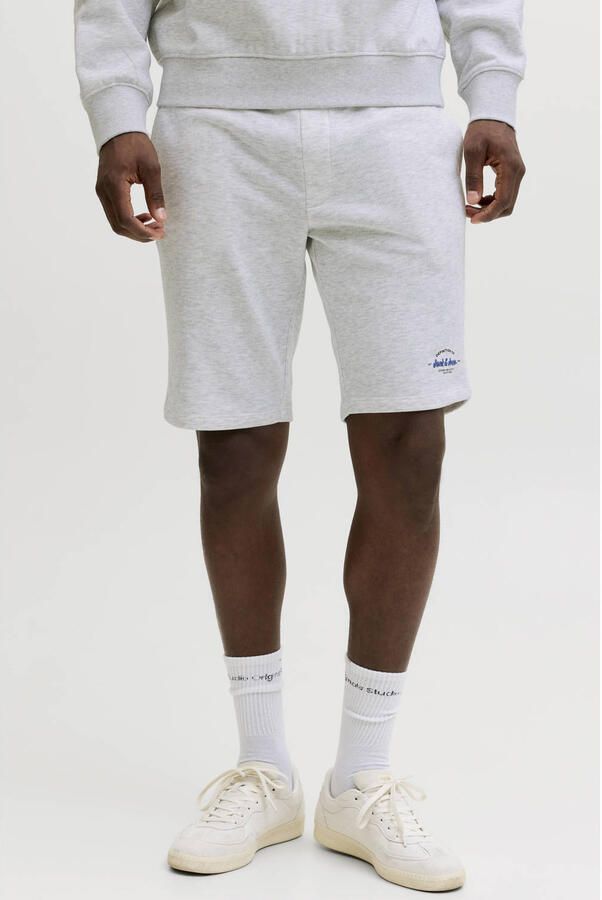 JACK & JONES PANTS STUDIO JPSTGORDON regular sweatshort lichtgrijs