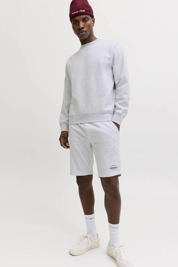 JACK & JONES PANTS STUDIO JPSTGORDON regular sweatshort lichtgrijs - Foto 2
