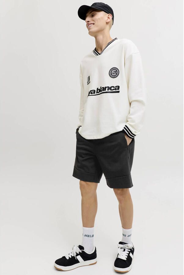 JACK & JONES PANTS STUDIO JPSTGORDON regular sweatshort zwart - Foto 3