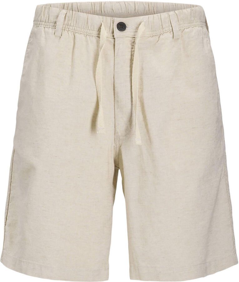 JACK & JONES PANTS STUDIO JPSTJAIDEN relaxed casual short met linnen beige