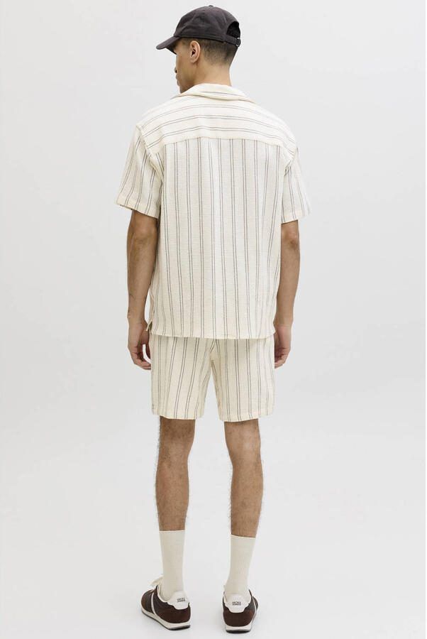 JACK & JONES PANTS STUDIO JPSTJAIDEN relaxed gestreepte casual short gebreid ecru - Foto 2