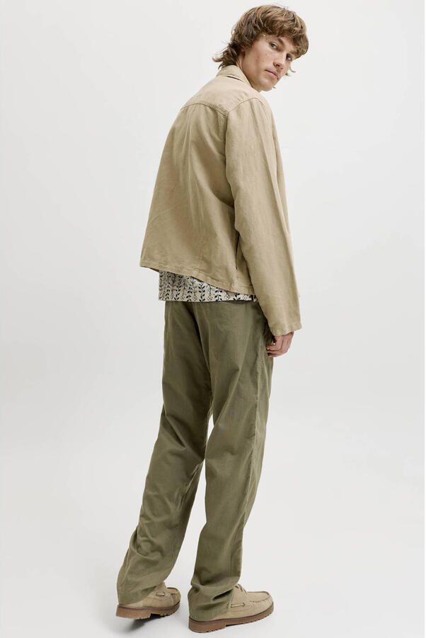JACK & JONES PANTS STUDIO JPSTKANE relaxed casual broek met linnen groen - Foto 4