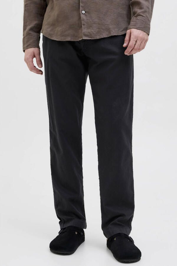 Jack & jones relaxed fit broek van mix van katoen en linnen model 'KANE'