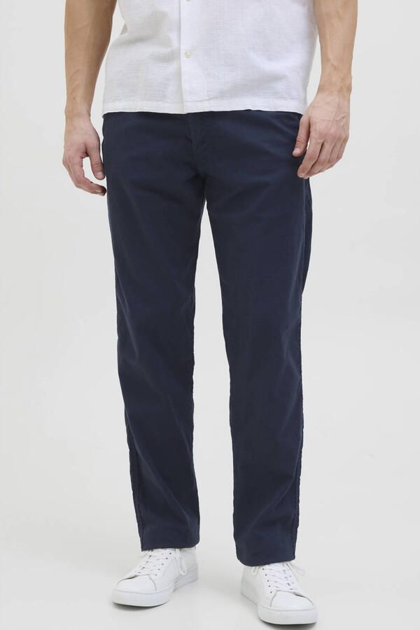 Jack & jones relaxed fit broek van mix van katoen en linnen model 'KANE'