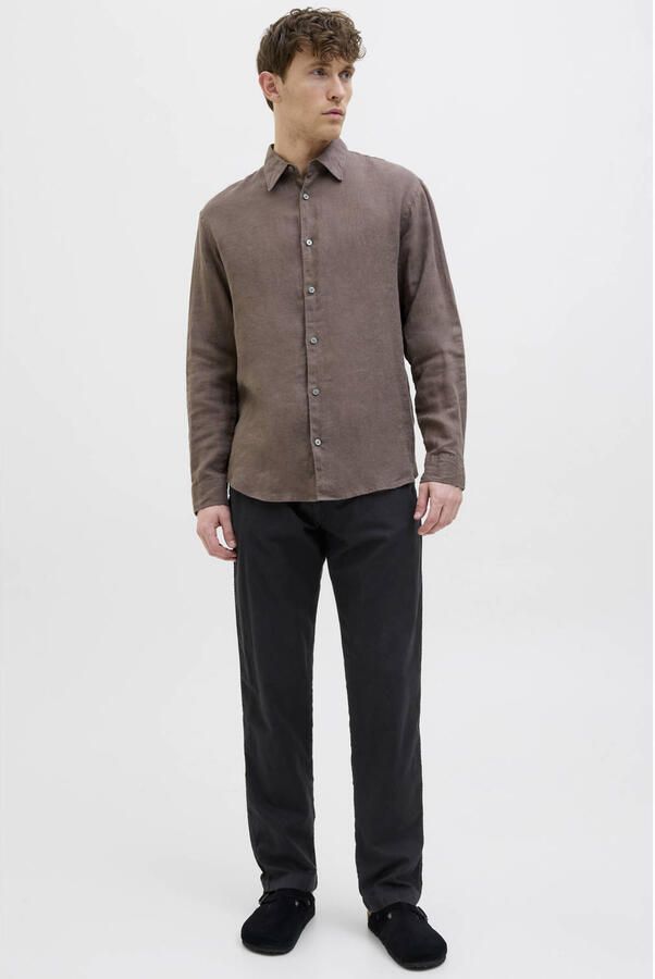 Jack & jones relaxed fit broek van mix van katoen en linnen model 'KANE' - Foto 3