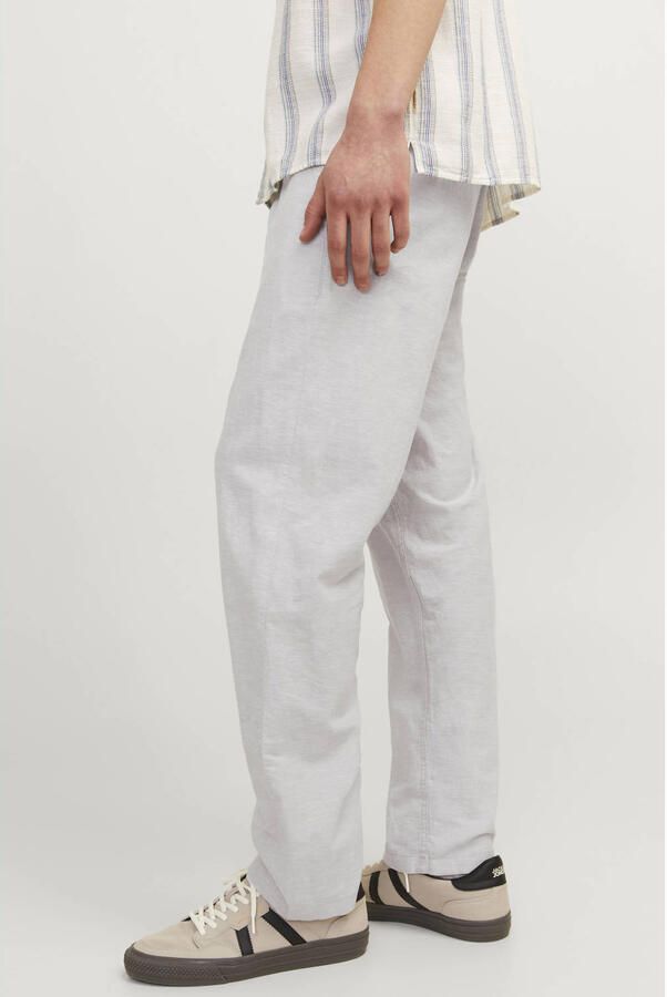 JACK & JONES PANTS STUDIO JPSTKANE relaxed casual broek met linnen lichtgrijs - Foto 2